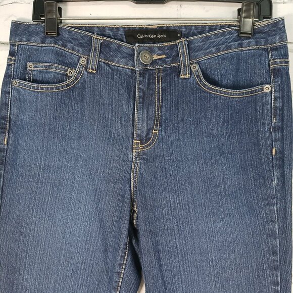 WOMENS CALVIN KLEIN FLARE JEANS DARK WASH SIZE 6 VINTAGE - Picture 4 of 7